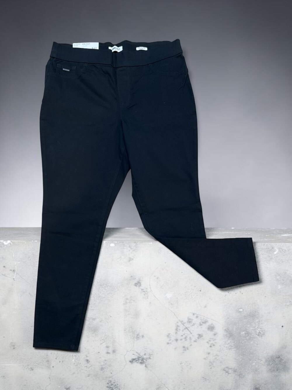 Nine West Sz 14 Jet Black Heidi Pull-On Skinny 3-Pocket Stretch Jeans - NEW